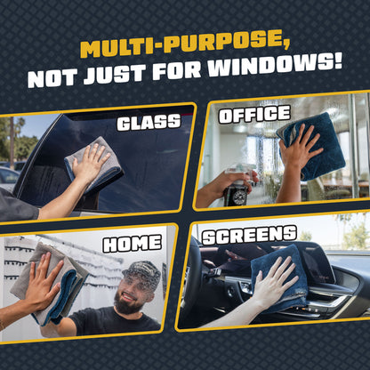 CleanStroke Dual-Sided Microfiber Glass Towel