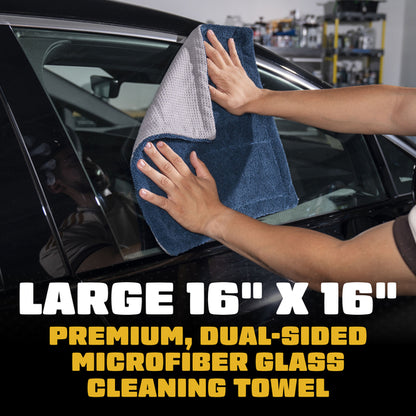 CleanStroke Dual-Sided Microfiber Glass Towel